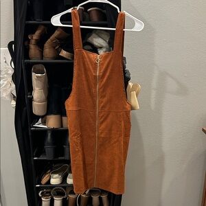 SHEIN Rust Corduroy Mini Dress